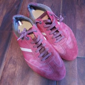 BALLY shoes red size 10.5 IN GREAT CONDITION fits like a 9.5